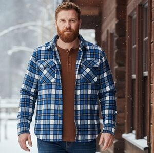 Smith Mills Blue Flannel Plaid Men's Shirt Size Small